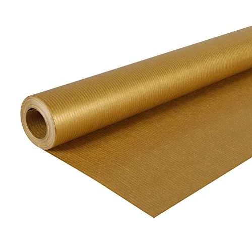 Clairefontaine 195775C - One Roll Kraft Laid Paper - Colour : Gold - Dimensions : 10x0,70 m - 65g - Gift wrapping - DIY - Crafts - Creative - Leisure