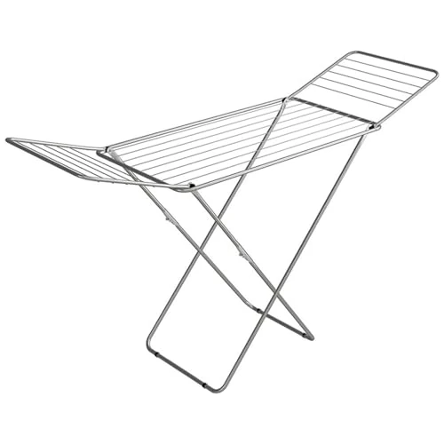 Offerta a tempo: Gimi Jolly Stendibiancheria Da Pavimento, Stendino Con Piedi Antiscivolo, Spazio Stenditura 18 M, Metallo, Per Interni, Acciaio‎, 180 x 55 x 93 cm, 2.55 Kg - 40% da 29.90 € a 17.99 €