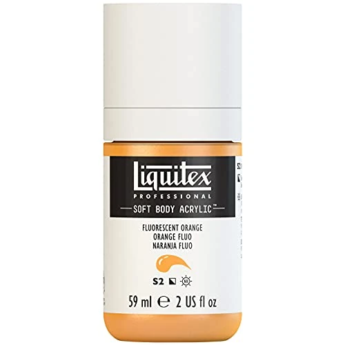 Liquitex 1959982 Professional Acrylic Paint Soft Body - Artist Paint in Creamy Opaque Consistency, High Pigmentation, Lightfast and Ageing Resistant, 59 ml Bottle - Orange Fluo
