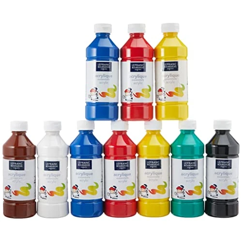 Offre limitée : Lefranc Bourgeois - Acrylique Liquide Essentiel pour enfants - Assortiement 10X500 ml de 66.20 € à 55.19 € (17% de remise)