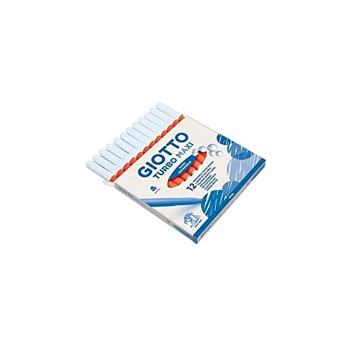 Offerta a tempo: Giotto 456005 Pennarelli Turbo, Maxi Punta Larga, 1-3 mm, Confezione 12, Arancione - 0.00% da 10.85 € a 10.85 €