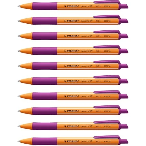Offerta a tempo: STABILO pointball - Penna a Sfera Ecosostenibile - CO2 neutral - Confezione da 10 - Lilla - 31% da 24.50 € a 17.02 €