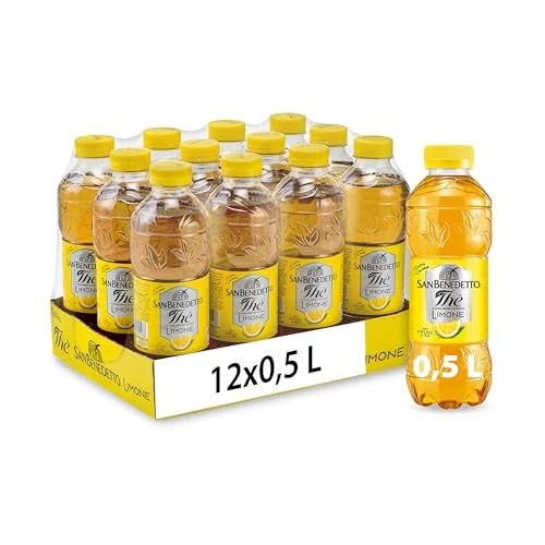 Offerta a tempo: San Benedetto, Thè Freddo al Limone, 12x500 ml Bevanda Dissetante Analcolica, Gusto Fruttato, Tappo Click, Senza Conservanti e Coloranti - 31% da 7.08 € a 4.92 €