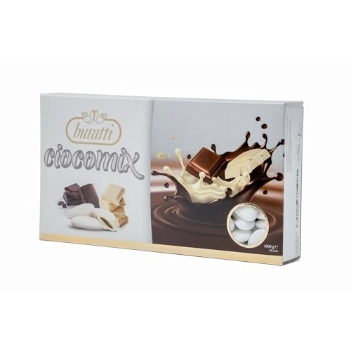 Offerta a tempo: Buratti Confetti al Cioccolato, Bianco e al Latte, Tenerezze Ciocco Mix - 1000 g - 15% da 20.00 € a 17.05 €