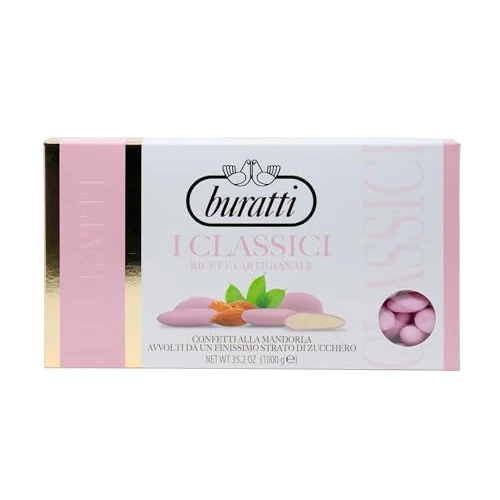 Buratti Confetti Pink Whole Sugared Almonds, 1 kg I N R O 1 0 0