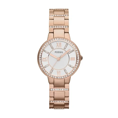 Offerta a tempo: Fossil Orologio Virginia da donna, movimento al quarzo, cassa in acciaio inossidabile oro rosa 30 mm, ES3284, Tonalità Oro Rosa E Bianco Con Glitter - 50% da 169.00 € a 85.00 €