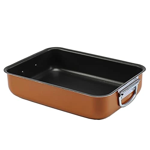 Alluflon Zecchino Non-Stick Oven Dish, 25 x 18 cm, Aluminum, Orange