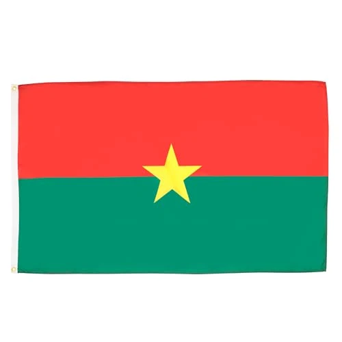 Limited offer: AZ FLAG - Burkina Faso Flag - 3x5 Ft - 100D Polyester Burkinabe Banner with Two Metal Grommets - Fade Resistant - Vivid Colors - 3' x 5' Feet - 150x90 Cm from 11.95 EUR to 11.95 EUR (save 0%)