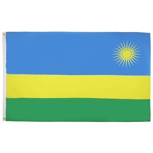 AZ FLAG - Drapeau Rwanda - 150x90 cm - Drapeau Rwandais 100% Polyester Avec Oeillets Métalliques Intégrés - Pavillon 110 g