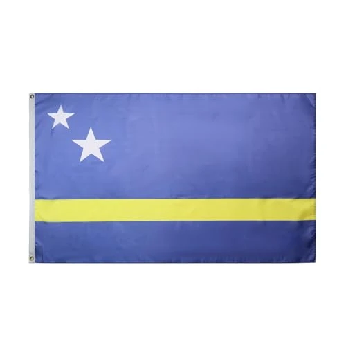Tijdelijke aanbieding: AZ FLAG - Curaçao Flag - 3x5 Ft - 100D Polyester Curacaoan Banner with Two Metal Grommets - Fade Resistant - Vivid Colors - 3' x 5' Feet - 150x90 Cm van 13.95 € naar 13.95 € (0.00% korting)