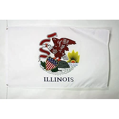 Offre limitée : AZ FLAG - Drapeau Illinois - 150x90 cm - Drapeau 100% Polyester Avec Oeillets Métalliques Intégrés - Pavillon 110 g de 9.95 EUR à 9.95 EUR (remise 0%)