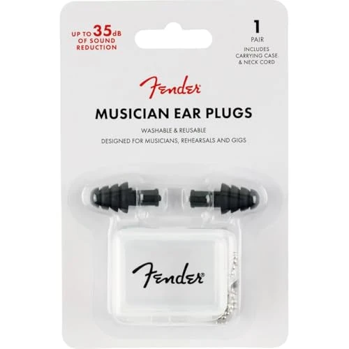 Fender Musician Series Ear Plugs - 27db Noise Reduction - Black, 099-0542-000