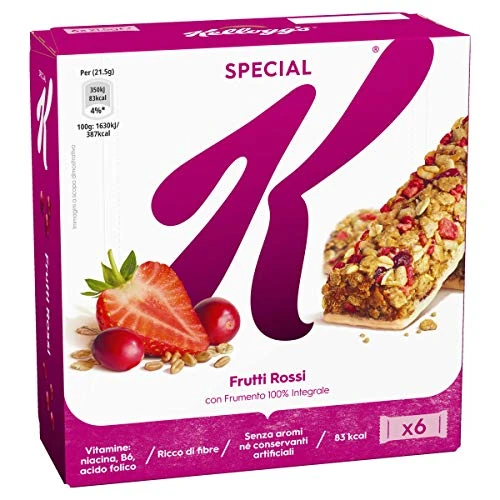 Offerta a tempo: Kellogg's Special K Barretta | Gusto Frutti Rossi | Croccanti Fiocchi Multicereali — 17% da 1,99 € a 1,66 €