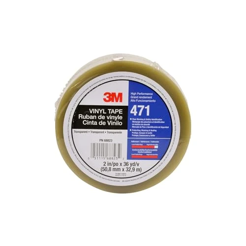 Limited-time offer: 3M Vinyl Tape 471, Transparent, 2 in x 36 yd, 5.2 mil, 1 Roll from $42.56 to $42.56 (save 0.00%)
