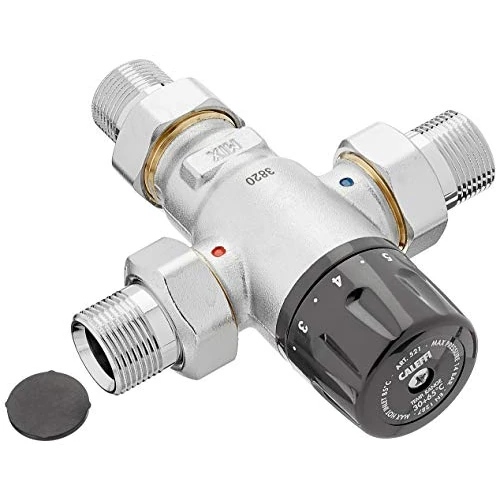 Caleffi 521500 Mezclador térmico 3/4 pulgadas 30 - 65 °C resistente a la calcificación Ajustable sin descincación