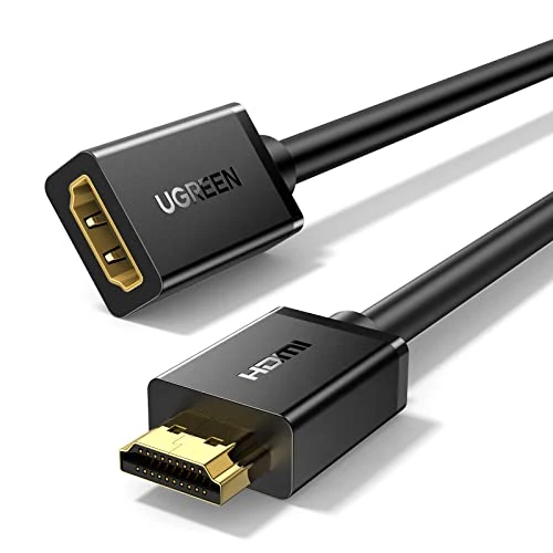 UGREEN HDMI-verlengkabel, 4K @60Hz, HDMI 2.0, verlengkabel, stekker naar bus, ondersteunt 18Gbps, UHD 4K, 3D, HDR, ARC en ethernet, compatibel met tv-stick, PS5/PS4, Xbox, Switch enz. (1 m)