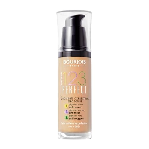 Bourjois - Fondotinta Liquido 1,2,3 Perfect Foundation - Fondotinta Idratante a Lunga Durata SPF 10 per Tutti i Tipi di Pelle Anche Miste - 54 Beige - 100 ml