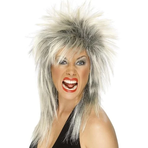 Limitiertes Angebot: Smiffys Rock-Diva Perücke, Zweifarbig, Blond & Schwarz, Lange Vokuhila-Frisur Halloween und Karneval von 12.59 EUR auf 11.06 EUR (Spare 12%)