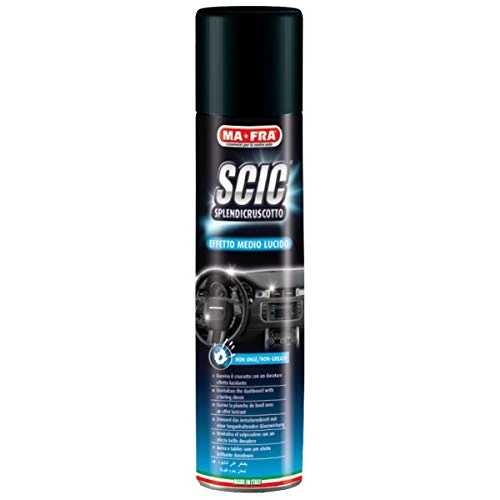 Offerta a tempo: Ma-Fra Scic Blu, Spray Lucidante Ravvivante per Cruscotti con Effetto Medio Lucido, Elimina la Polvere, Dona alle Superfici Lucentezza e Morbidezza, Non Unge, Formato da 600ml - 26% da 9.49 € a 6.99 €