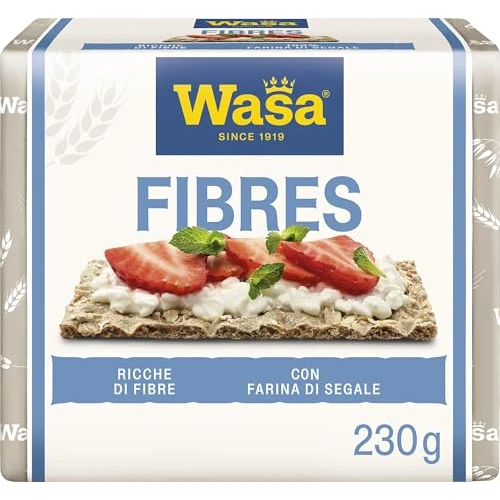 Offerta a tempo: Wasa Fibres, Cracker con 100% Segale Integrale, 230 g, Ricchi di Fibre - 16% da 2.21 € a 1.85 €