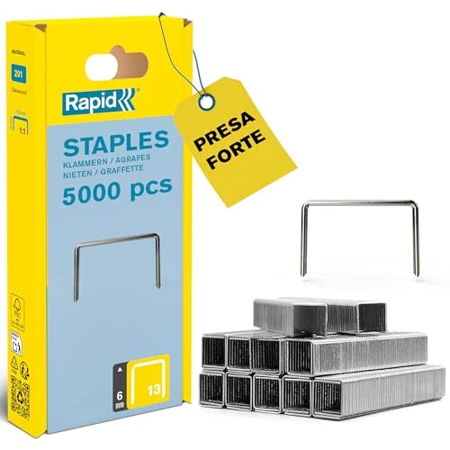 Limited-time offer: Rapid High-Performance Staples for Textiles, Finewire No. 13, Leg Length 6mm, Staple Gun Staples, Galvanised Steel, 5000 Pieces, Boxed (40303079) from 13.92 £ to 13.92 £ (save 0.00%)