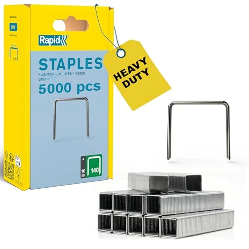 Zeitlich begrenztes Angebot: Rapid Tackerklammern Typ 140, 10 mm, Flachdrahtklammern aus verzinktem Stahl, 5000 Stück, für Holz und Folien von 22.84 € auf 17.25 € (24% Rabatt)