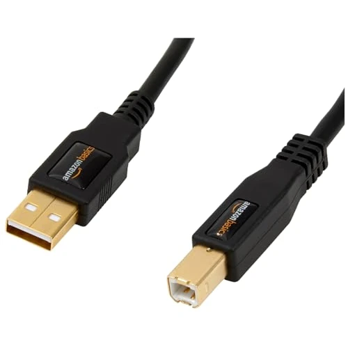 Limited-time offer: Amazon Basics USB-A to USB-B 2.0 Cable for Printer or External Hard Drive, Gold-Plated Connectors, 16 Foot, Black from $9.99 to $9.99 (save 0.00%)
