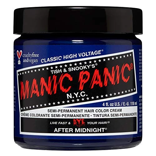 Limited offer: MANIC PANIC Classic After Midnight Semi Permanent Hair Color - Dark Blue Hair Dye for Women & Men That Lasts 4-6 Weeks - Vegan, Ammonia & Cruelty-Free - Create & Mix Custom Shades (4oz) from 16.99 EUR to 10.39 EUR (save 39%)