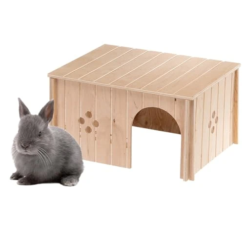 Offerta a tempo: Ferplast Casetta per Conigli, Porcellini d'India e Criceti SIN 4647, Legno Certificato FSC®, Finestra Ventilazione, Montaggio Senza Attrezzi, 37 x 27,7 x h 20 cm, Taglia XL - 28% da 26.40 € a 18.95 €