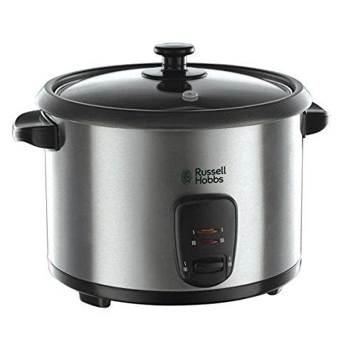 Offerta a tempo: Russell Hobbs Cuociriso 1,8 L 700 W, 10 Tazze, Funzione Riscaldamento, Pentola Antiaderente, Spatola e Misurino Inclusi, Acciaio Inossidabile – 19750-56 - 40% da 50.00 € a 29.90 €