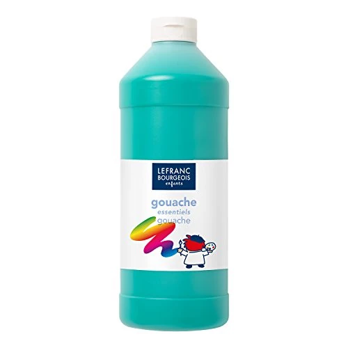 Limited-time offer: Lefranc Bourgeois 188521 Value Children's Water-Based Gouache Paint, Bright Colours, Opaque, Ready to Use, Washable, Dosing Opening, 1000 ml Bottle, Dark Green from 11.75 £ to 11.75 £ (save 0.0%)