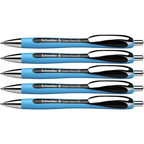 Zeitlich begrenztes Angebot: Schneider 132501 Slider Rave XB Kugelschreiber (Strichstärke: XB, dokumentenechte Mine, Made in Germany) 5 Stück, Schreibfarbe: schwarz von 18.56 € auf 16.00 € (14% Rabatt)