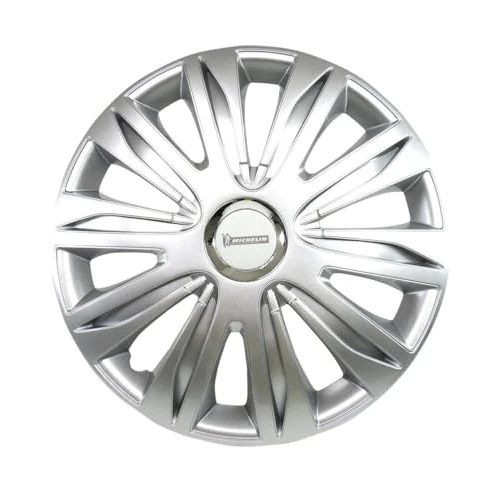 Michelin 009110 Set de 4 Enjoliveurs pour Jantes 15" Pouces – NVS 42 Chrome – Effet Jante Aluminium – Résistants aux Chocs et aux Intempéries – Compatibles Voitures avec Jantes Acier ou Tôle