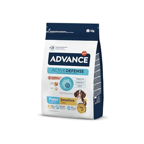 Oferta limitada: Advance Sensitive Puppy, Pienso para Perros Puppy de todos los tamaños con Sensibilidades Digestivas con Salmón, 3kg de 23.99 € a 21.68 € (ahorro 10%)