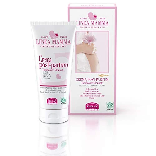 Helan Linea Mamma - Moisturizing & Firming Postpartum Cream with Argan Oil & Shea Wax - Breast, Belly, Waist, Buttocks Moisturiser & Elasticising Treatment, Postpartum Essentials - Made in Italy 150ml