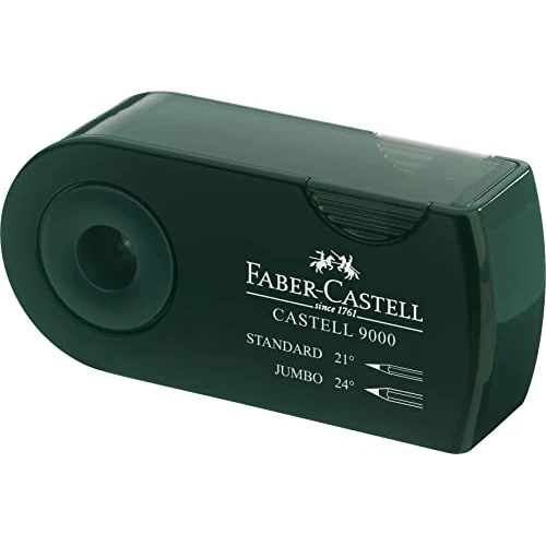 Limited offer: Faber-Castell Miscellaneous Castell 9000 Twin Sharpening Box, Green, for Art, Craft, Drawing, Sketching, Home, School, University, Colouring from 5.76 EUR to 5.07 EUR (save 12%)