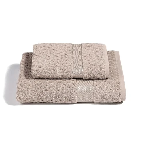 Caleffi Syrena ręcznik z gościem, bawełna, naturalny, standardowy, 04373