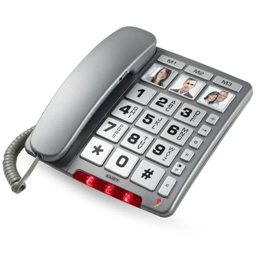 Offerta a tempo: Telefono Fisso Multifunzione Tasti Grandi e Personalizzabili - SAIET FAMILY - 0.00% da 34.90 € a 34.90 €