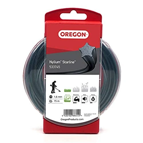 Offerta a tempo: Oregon Filo per Decespugliatore a Forma di Stella con 5 Bordi Taglienti, in Nylon Professionale Arricchito con Particelle di Alluminio, 1,6 mm - 15 m, Nylium (‎533745) - 53% da 19.35 € a 9.03 €