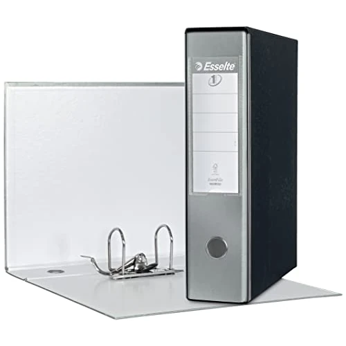 Zeitlich begrenztes Angebot: Esselte Eurofile Ordner mit Hebelmechanik und Hülle, Protokoll-Format, Karton mit Kunststoffbeschichtung Dorso 8 cm Metallicgrau von 12.94 € auf 12.94 € (0.00% Rabatt)