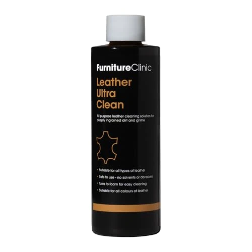 Furniture Clinic Leather Ultra Clean - 250ml - All-Purpose Leather Cleaner - Leather Cleaner for Sofas - Leather Car Interior Cleaner - Deep Cleans All Leather Types and Colours