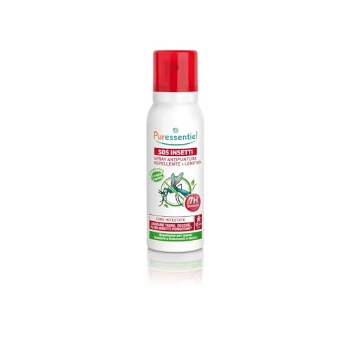 Offerta a tempo: Puressentiel - SOS Insetti - Spray Antipuntura Repellente e Lenitivo Presidio Medico Chirurgico - Contro Insetti e Zecche - Principio Attivo 100% di Origine Naturale - 75 ml - 54% da 12.90 € a 5.99 €