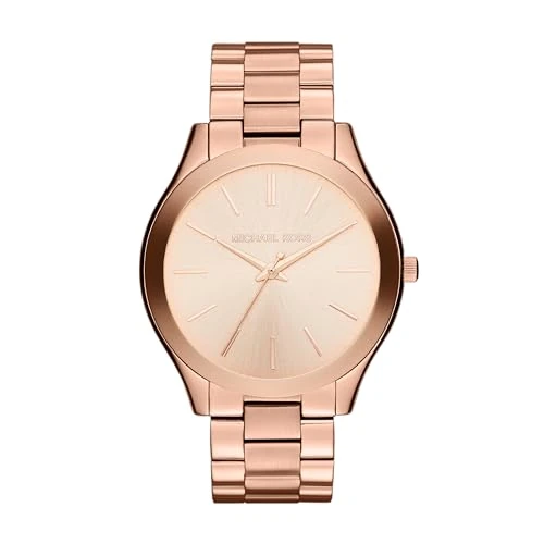 Michael Kors Slim Runway MK3197 - Mouvement Quartz - Affichage Analogique - Or Rose et Cadran Or Rose - Femme