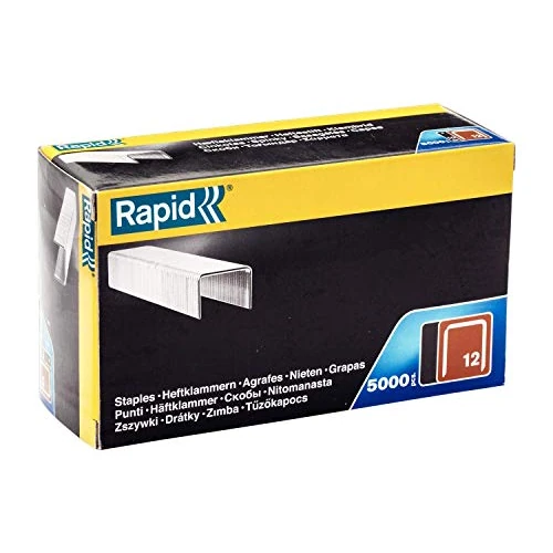 Offerta a tempo: Rapid Confezione da 5000 Graffe N.12/12 per Tessuti, Pelli e Tapezzeria, con Corona Ampia, Lunghezza Gamba 12 mm - 0.00% da 11.15 € a 11.15 €