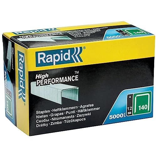 Limited-time offer: Rapid High-Performance Staples for Insulation, Thin Plastics, Cardboard and Carpets Flatwire No. 140, Leg Length 12mm, Staple Gun Staples, Galvanised Steel, 5000 Pieces, Boxed (11912311) from 16.53 £ to 16.53 £ (save 0.00%)