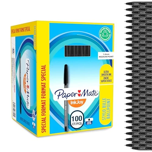 Zeitlich begrenztes Angebot: Paper Mate InkJoy 100ST Kugelschreiber | mittlere Spitze (1,0 mm) | Schwarz | 100 Stück von 35.86 € auf 23.69 € (34% Rabatt)
