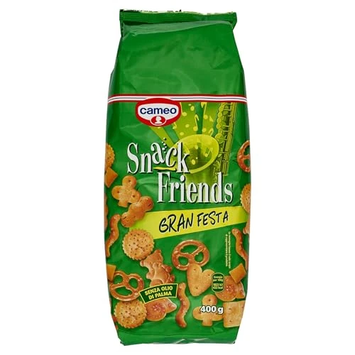 Offerta a tempo: Cameo Snack Friends Gran Festa 400 g, Assortimento di Biscotti Salati per Aperitivi — 23% da 3,26 € a 2,50 €