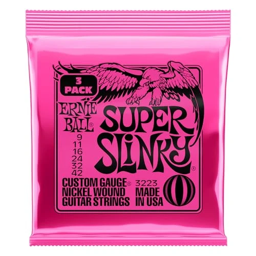 Oferta limitada: Ernie Ball Super Slinky - Cuerdas para guitarra eléctrica, entorchado de níquel, 3 paquetes, calibre 9-42 de 19.95 € a 16.00 € (ahorro 20%)