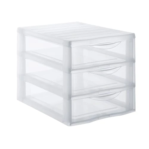 Offre limitée : Sundis 4218001 Tour de Rangement Format A4 3 tiroirs avec Poignée ergonomique Système d'Arrêt à l'Ouverture, Plastique, Transparent de 45.84 € à 45.84 € (0.00% de remise)