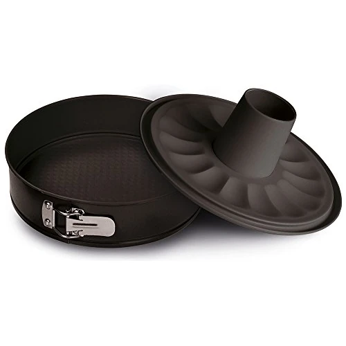 Guardini Gardenia No Drip Double Bottom Springform Cake Tin, Steel, 30 x 30 x 7.6 cm (Black)